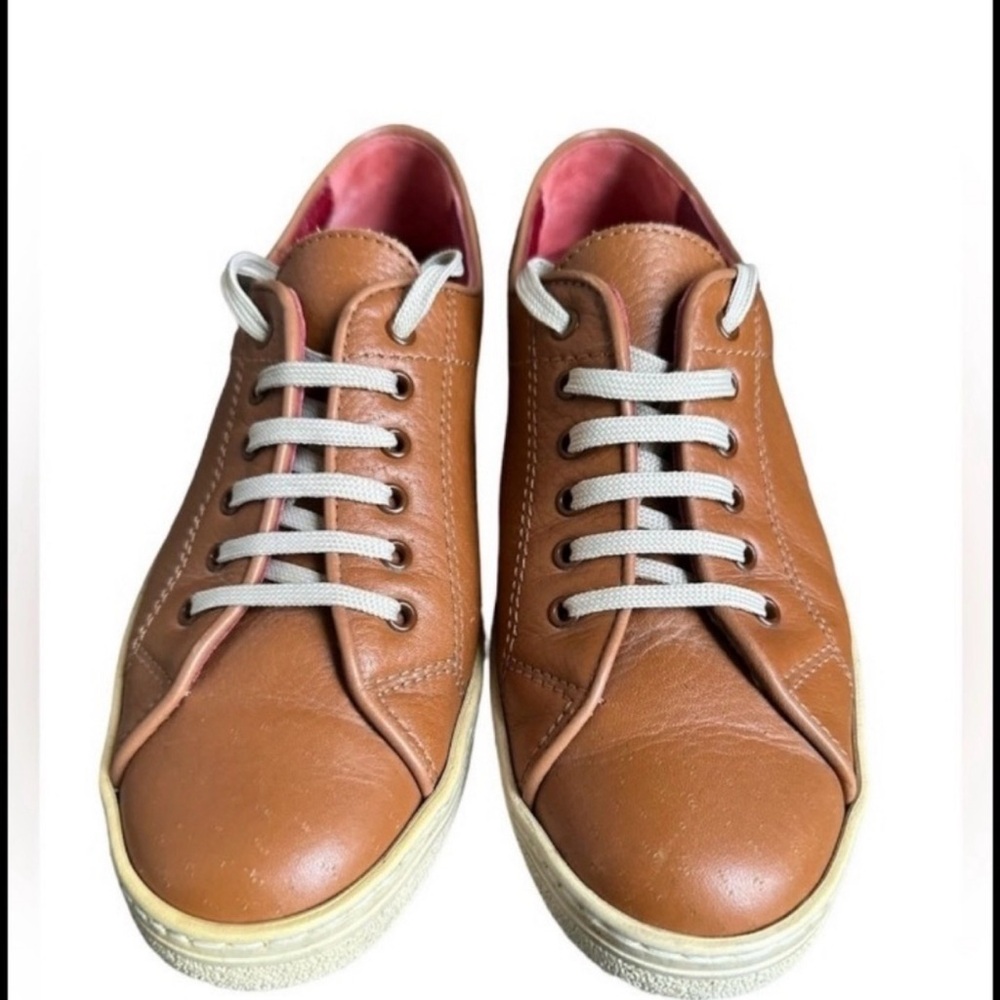 Salvatore Ferragamo Tan Leather Sneakers